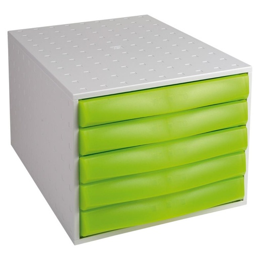 [180912] ARCHIVADOR 5CAJ.GRIS/VERDE