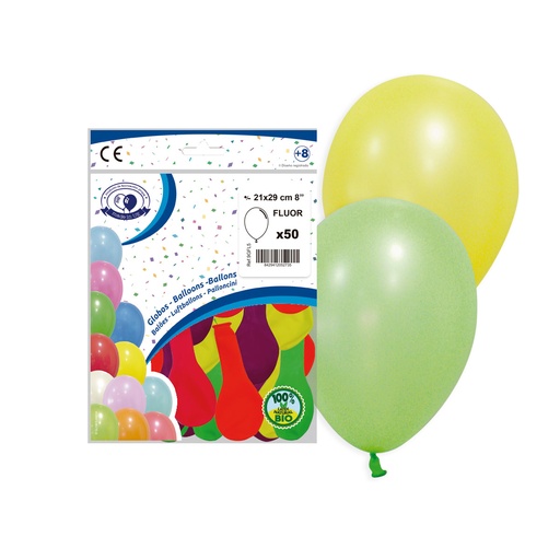 [000604] BOLSA 50 GLOBOS 9GLF FLUOR MIX