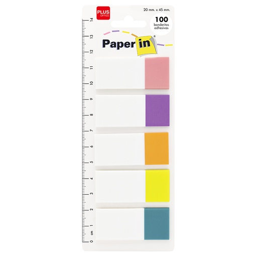 [003150] BANDERITAS 20X48 5COL MORANDI Y TRANSP 100UD