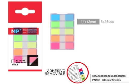 [072552] BANDERITAS MP FLUOR.PASTE.25X5