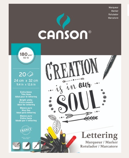 [623374] BLOC ENCOLADO LETTERING 20H A4 180G CANSON