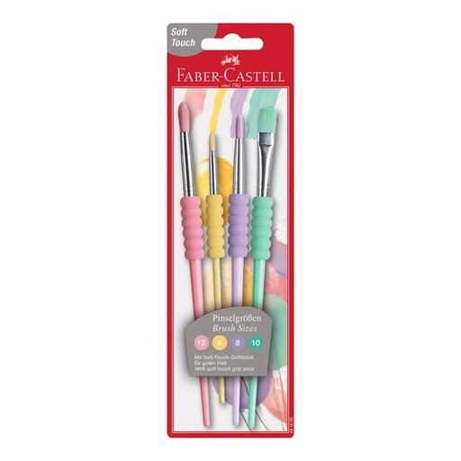 [122421] BLISTER 4 PINCELES SUAVES FABER