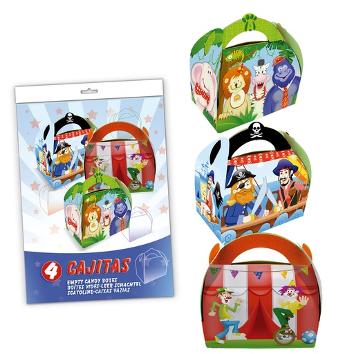 [882452] BLÍSTER 4 CAJITAS GOLOSINAS SELVA/PIRATA/CIRCO 5512