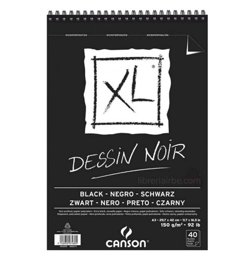 [622287] BLOC A3 CANSON 150G NEGRO INTE