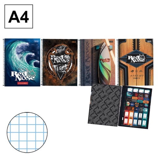 [002472] BLOC A4 80H T.D. 4mm. RED NOSE