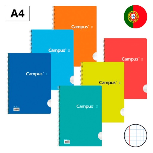 [003190] BLOC ESPIRAL CAMPUS A4 T.BASICA 80H 60G CUADRICULA 5MM DOBLE MARGEN