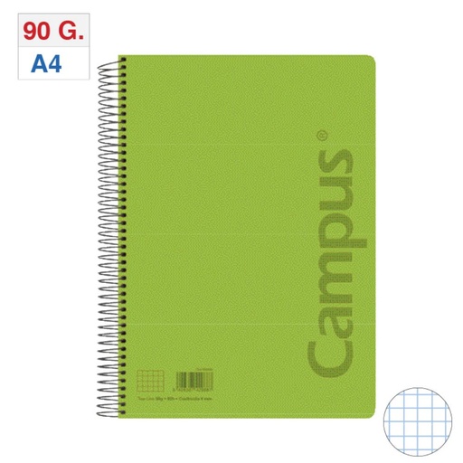 [002999] BLOC A4 T.PP 80H 90GR 4mm VERD