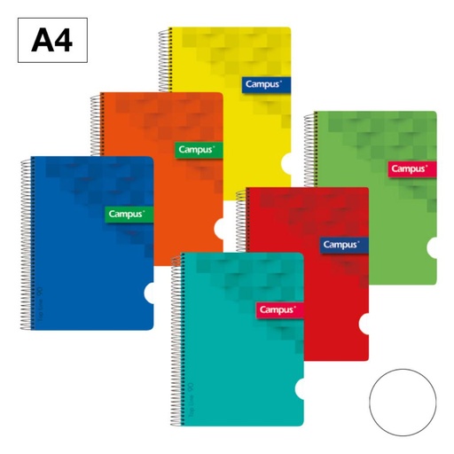 [002548] BLOC ESPIRAL CAMPUS A4 T.PLASTICO 80H 90G LISO