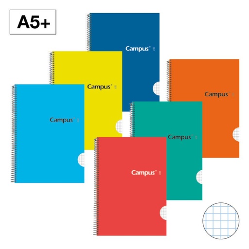 [001156] BLOC ESPIRAL CAMPUS A5+T.DURA 80H 70G CUADRICULA 4MM
