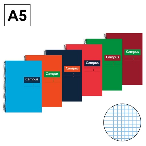 [001602] BLOC ESPIRAL CAMPUS A5 T.DURA 80H 70G MILIMETRADO