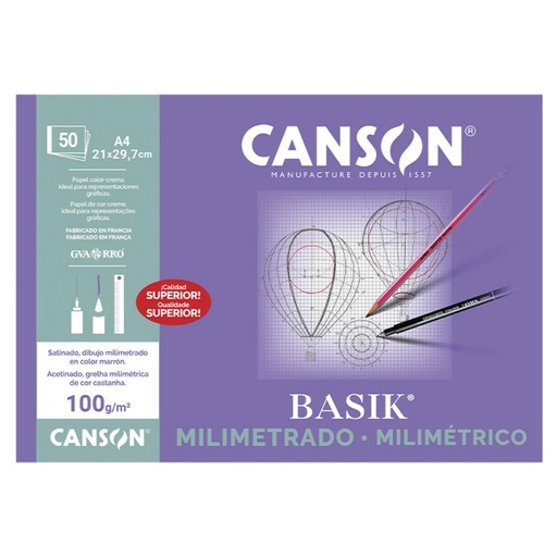 [600203] BLOC MILIMETRADO GUARRO A4 50H