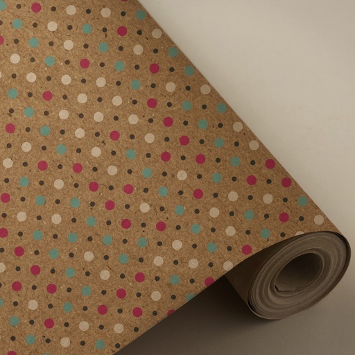 [000794] BOBINA 62CM KRAFT RECICLADO PUNTITOS COLORES