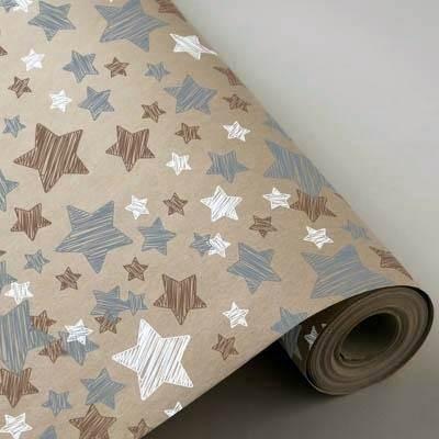 [880891] BOBINA 62 REGALO KRAFT RECICLADO ESTRELLAS