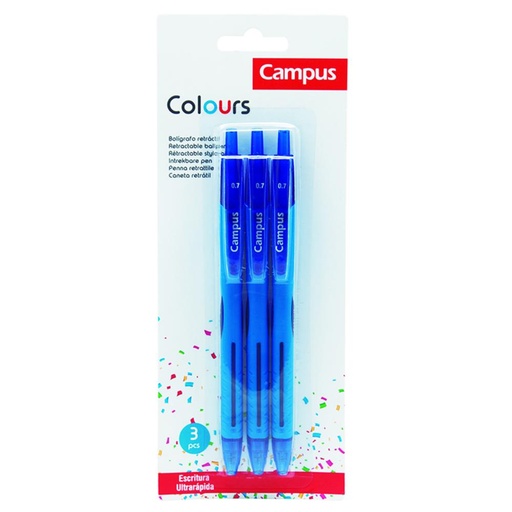 [081335] BOLIGRAFO COLOURS BL/3 AZULES