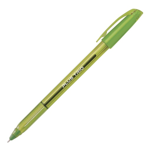 [081141] BOLIGRAFO TINTA FLUIDA VISCOSA PLUS OFFICE TRIO VERDE FLUOR