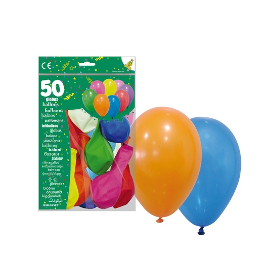 [882463] BOLSA 50 GLOBOS MIX 9D5