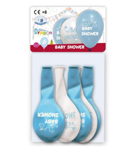 [000085] BOLSA 6 GLOBOS BABY SHOWER NIÑO 1250