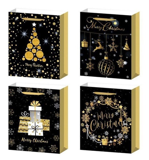 [752218] BOLSA GRA.NAVIDAD GOLDEN BLACK