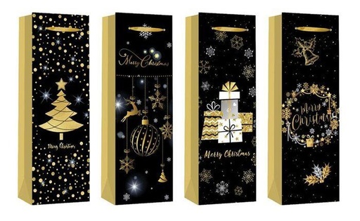 [752220] BOTELLERO NAVIDAD GOLDEN BLACK