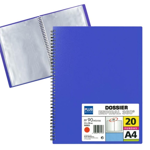 [180616] CARPETA 20 FUNDAS ESPIRAL AZUL