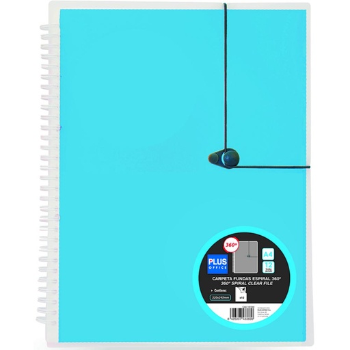 [181044] CARPETA 20 FUNDAS ESPIRAL GOMA COLOR