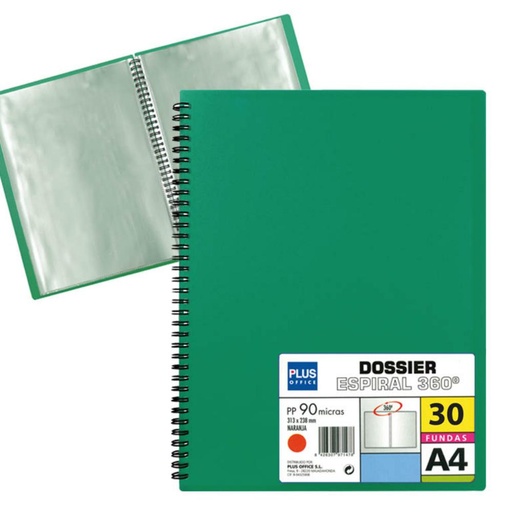 [180619] CARPETA 30 FUNDAS ESPIRAL VERDE