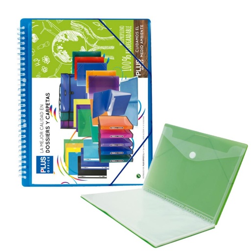 [180954] CARPETA 50 FUNDAS ESPIRAL GOMA AZUL