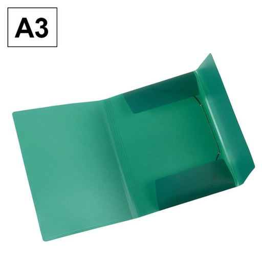 [180511] CARPETA PLASTICO SOLAPA A3 VERDE