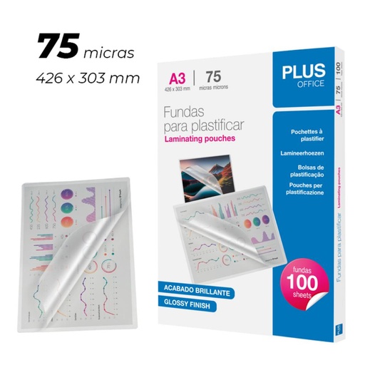 [220536] FUNDA PLASTIFICAR 426x303 A3 75MICRAS