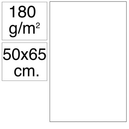 [630493] CARTULINA CAMPUS 500 X 650 MM. 180G. BLANCO 25UD