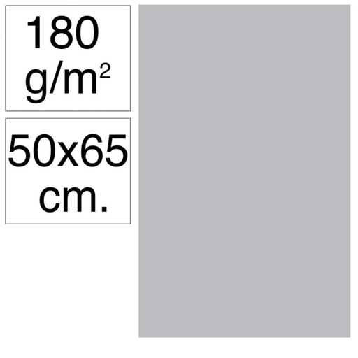 [630505] CARTULINA 50X65 180G GRIS CLARO 25UD