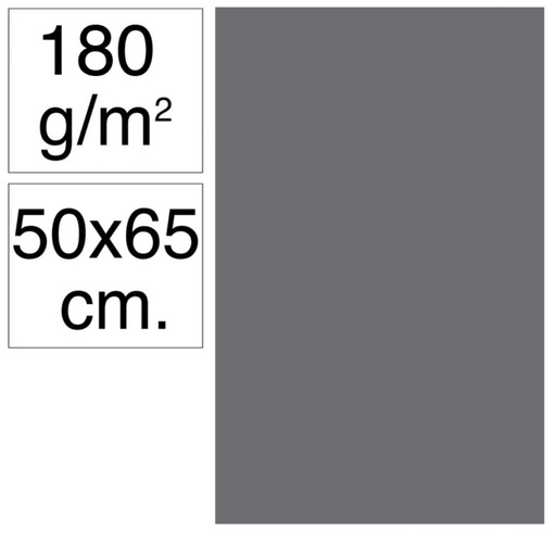 [630491] CARTULINA 50X65 180G GRIS OSCURO 25UD