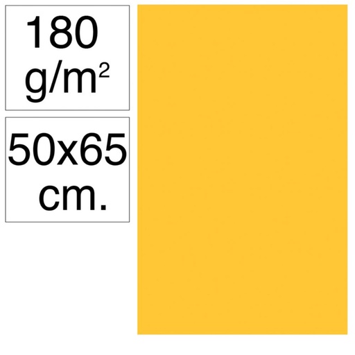 [630494] CARTULINA 50X65 180G AMARILLO GUALDA 25UD