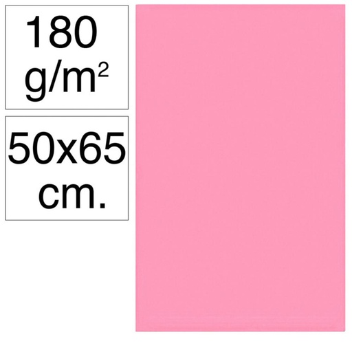 [630726] CARTULINA 50X65 180G ROSA CHICLE 25UD