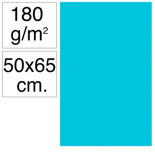 [630502] CARTULINA 50X65 180G TURQUESA 25UD