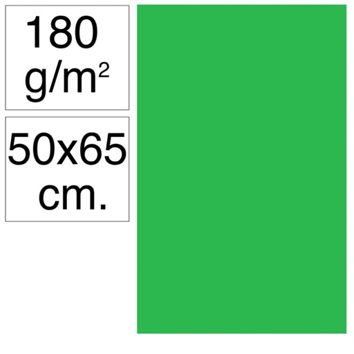 [630504] CARTULINA 50X65 180G VERDE BILLAR 25UD