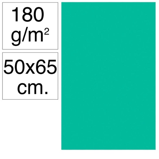 [630725] CARTULINA 50X65 180G VERDE MENTA 25UD