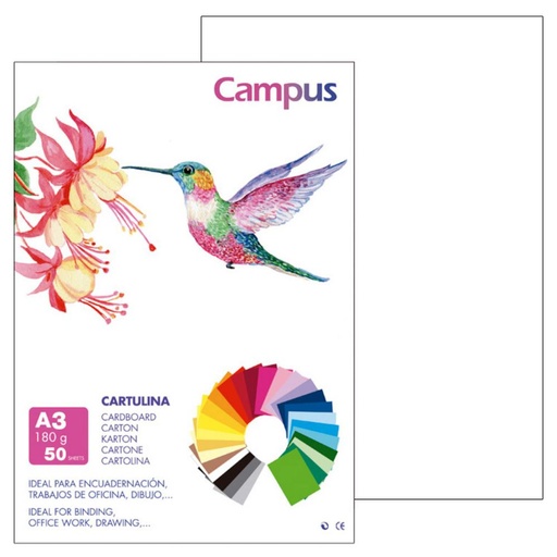 [630736] CARTULINA CAMPUS A3 180G BLANCO 50UD