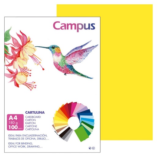 [220143] CARTULINA A4 MAKRO AMARILLO CANARIO 180G 100UD
