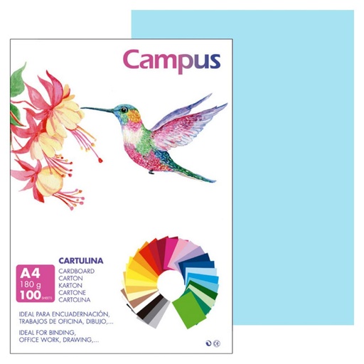 [220144] CARTULINA A4 MAKRO AZUL CELESTE 180G 100UD