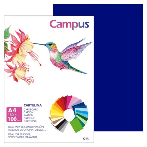 [220145] CARTULINA A4 MAKRO AZUL ULTRAMAR 180G 100UD