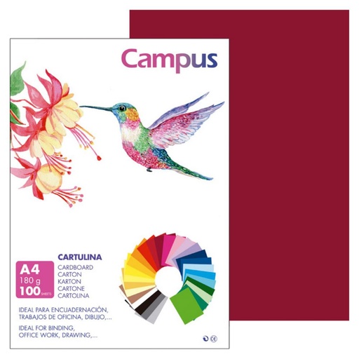 [220424] CARTULINA A4 MAKRO GRANATE 180G 100UD