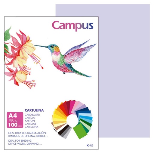 [220420] CARTULINA A4 MAKRO LILA 180G 100UD