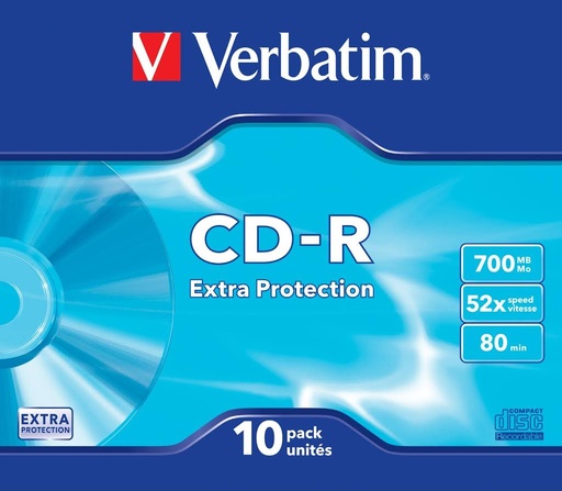 [170969] VERBATIM CD-R 700MB CAJA PACK 10 UDS