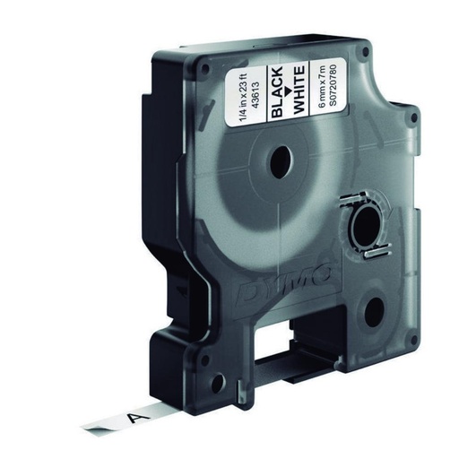 [249964] CINTA DYMO D1 6MMX7M NEGRO/BL