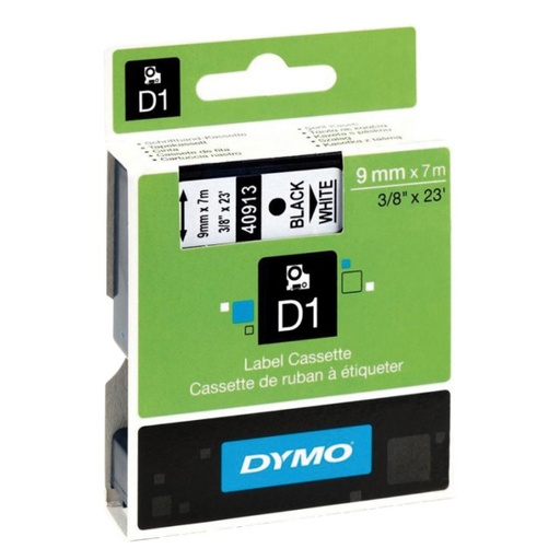 [220293] CINTA DYMO D1 9MMX7M NEGRO/BL