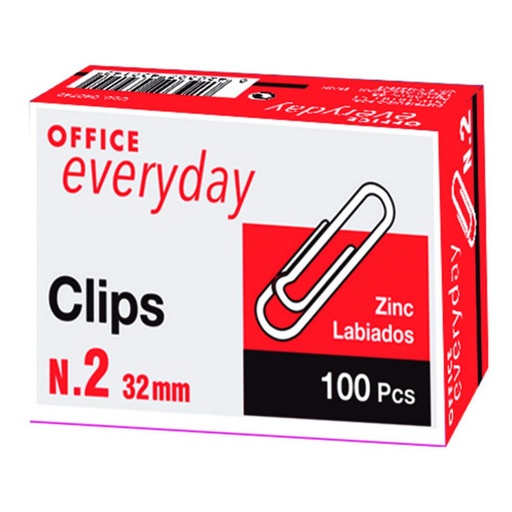[040749] CLIPS OFFICE N2 32MM ZINC 100U
