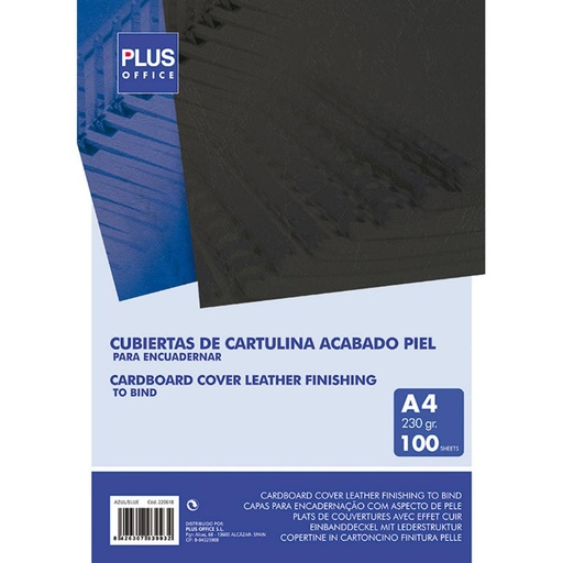 [220618] CUBIERTA CARTON A4 250G AZUL/100U