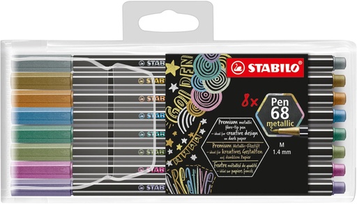 [122286] ESTUCHE STABILO PEN 68 METALLIC 8UD