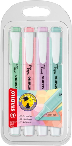 [622438] ESTUCHE FLUORESCENTE STABILO SWING COOL PASTEL 4U